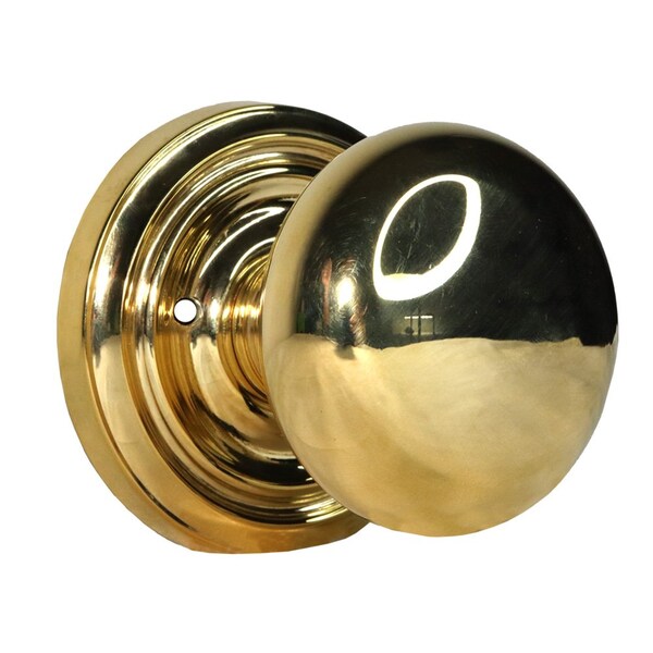 Emtek Providence Knob 2-3/8 in Backset Privacy w/Regular Rose for 1-1/4 in to 2 in Door Unlacquered Brass 8200PUS3NL - main